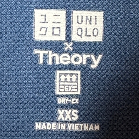 Uniqlo x Theory Blue Pique Slim-Fit Quarter-Zip Shirt XXS - Picture 3 of 8